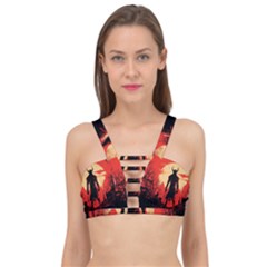 Demon Halloween Cage Up Bikini Top