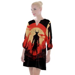 Demon Halloween Open Neck Shift Dress