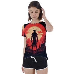 Demon Halloween Short Sleeve Open Back Tee