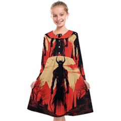 Demon Halloween Kids  Midi Sailor Dress