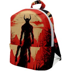 Demon Halloween Zip Up Backpack