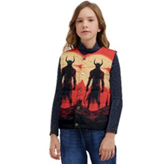 Demon Halloween Kid s Short Button Up Puffer Vest	