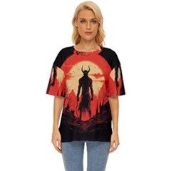 Demon Halloween Oversized Basic Tee by Simbadda