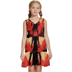 Demon Halloween Kids  Sleeveless Tiered Mini Dress