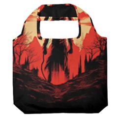 Demon Halloween Premium Foldable Grocery Recycle Bag