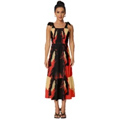 Demon Halloween Tie-Strap Tiered Midi Chiffon Dress