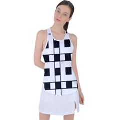 Black And White Pattern Racer Back Mesh Tank Top by Amaryn4rt