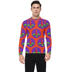 Christmas Candles Seamless Pattern Men s Long Sleeve Rash Guard by Amaryn4rt