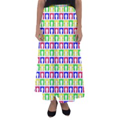 Colorful Curtains Seamless Pattern Flared Maxi Skirt by Amaryn4rt