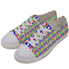 Colorful Curtains Seamless Pattern Women s Low Top Canvas Sneakers by Amaryn4rt