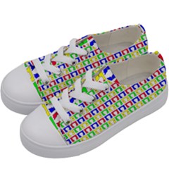 Colorful Curtains Seamless Pattern Kids  Low Top Canvas Sneakers by Amaryn4rt