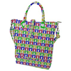 Colorful Curtains Seamless Pattern Buckle Top Tote Bag by Amaryn4rt