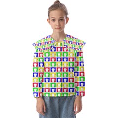 Colorful Curtains Seamless Pattern Kids  Peter Pan Collar Blouse by Amaryn4rt
