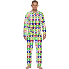 Colorful Curtains Seamless Pattern Men s Long Sleeve Velvet Pocket Pajamas Set