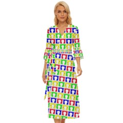 Colorful Curtains Seamless Pattern Midsummer Wrap Dress