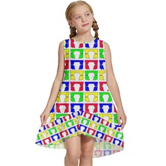 Colorful Curtains Seamless Pattern Kids  Frill Swing Dress by Amaryn4rt