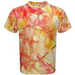 Monotype Art Pattern Leaves Colored Autumn Men s Cotton Tee by Amaryn4rt