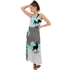 Rocky Mountain High Colorado V-neck Chiffon Maxi Dress