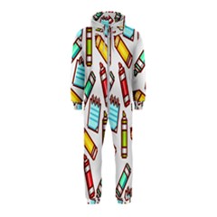 Seamless Pixel Art Pattern Hooded Jumpsuit (kids)