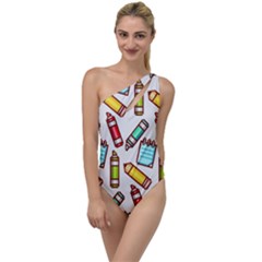 Seamless Pixel Art Pattern To One Side Swimsuit by Amaryn4rt