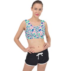 Pop Triangles V-back Sports Bra by ConteMonfrey