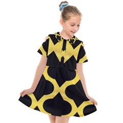 Seamless Gold Pattern Kids  Short Sleeve Shirt Dress by Amaryn4rt