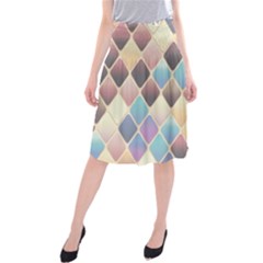 Abstract Colorful Diamond Background Tile Midi Beach Skirt by Amaryn4rt