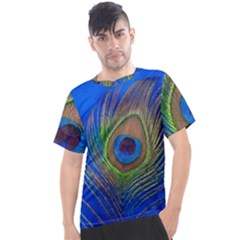 Blue Peacock Feather Men s Sport Top by Amaryn4rt