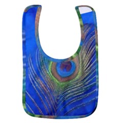 Blue Peacock Feather Baby Bib by Amaryn4rt