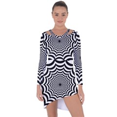 Spider Web Hypnotic Asymmetric Cut-out Shift Dress by Amaryn4rt