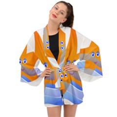 Beach Sea Shell Swimming Long Sleeve Kimono