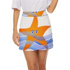 Beach Sea Shell Swimming Mini Front Wrap Skirt