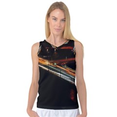 Highway Night Lighthouse Car Fast Women s Basketball Tank Top by Amaryn4rt