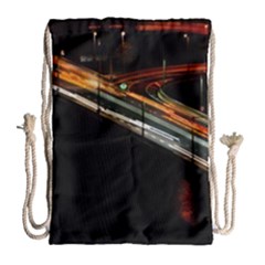 Highway Night Lighthouse Car Fast Drawstring Bag (large) by Amaryn4rt