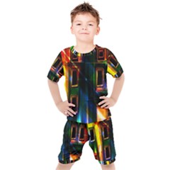 Architecture City Homes Window Kids  Tee And Shorts Set by Amaryn4rt