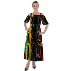 Architecture City Homes Window Shoulder Straps Boho Maxi Dress  by Amaryn4rt