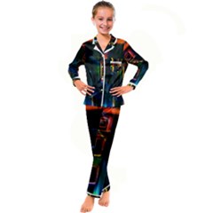 Architecture City Homes Window Kid s Satin Long Sleeve Pajamas Set by Amaryn4rt