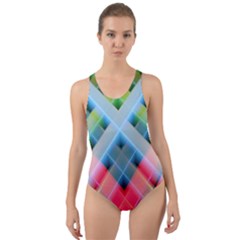 Graphics Colorful Colors Wallpaper Graphic Design Cut-out Back One Piece Swimsuit by Amaryn4rt