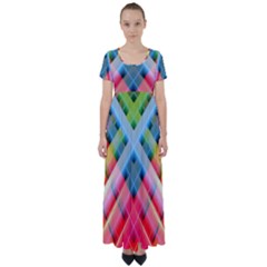 Graphics Colorful Colors Wallpaper Graphic Design High Waist Short Sleeve Maxi Dress