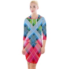Graphics Colorful Colors Wallpaper Graphic Design Quarter Sleeve Hood Bodycon Dress