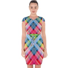 Graphics Colorful Colors Wallpaper Graphic Design Capsleeve Drawstring Dress 