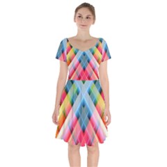 Graphics Colorful Colors Wallpaper Graphic Design Short Sleeve Bardot Dress