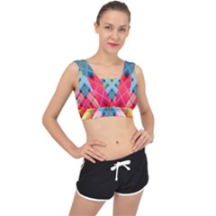 Graphics Colorful Colors Wallpaper Graphic Design V-Back Sports Bra