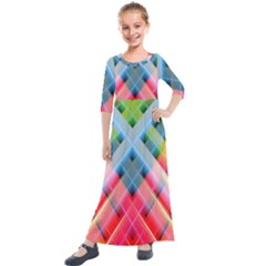 Graphics Colorful Colors Wallpaper Graphic Design Kids  Quarter Sleeve Maxi Dress