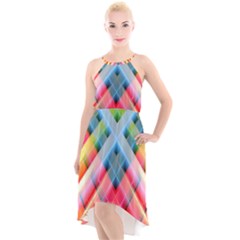Graphics Colorful Colors Wallpaper Graphic Design High-Low Halter Chiffon Dress 
