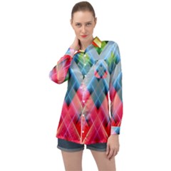 Graphics Colorful Colors Wallpaper Graphic Design Long Sleeve Satin Shirt