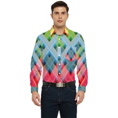 Graphics Colorful Colors Wallpaper Graphic Design Men s Long Sleeve Pocket Shirt 