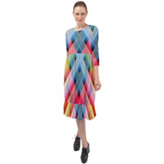 Graphics Colorful Colors Wallpaper Graphic Design Ruffle End Midi Chiffon Dress