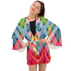 Graphics Colorful Colors Wallpaper Graphic Design Long Sleeve Kimono by Amaryn4rt