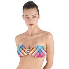 Graphics Colorful Colors Wallpaper Graphic Design Twist Bandeau Bikini Top by Amaryn4rt